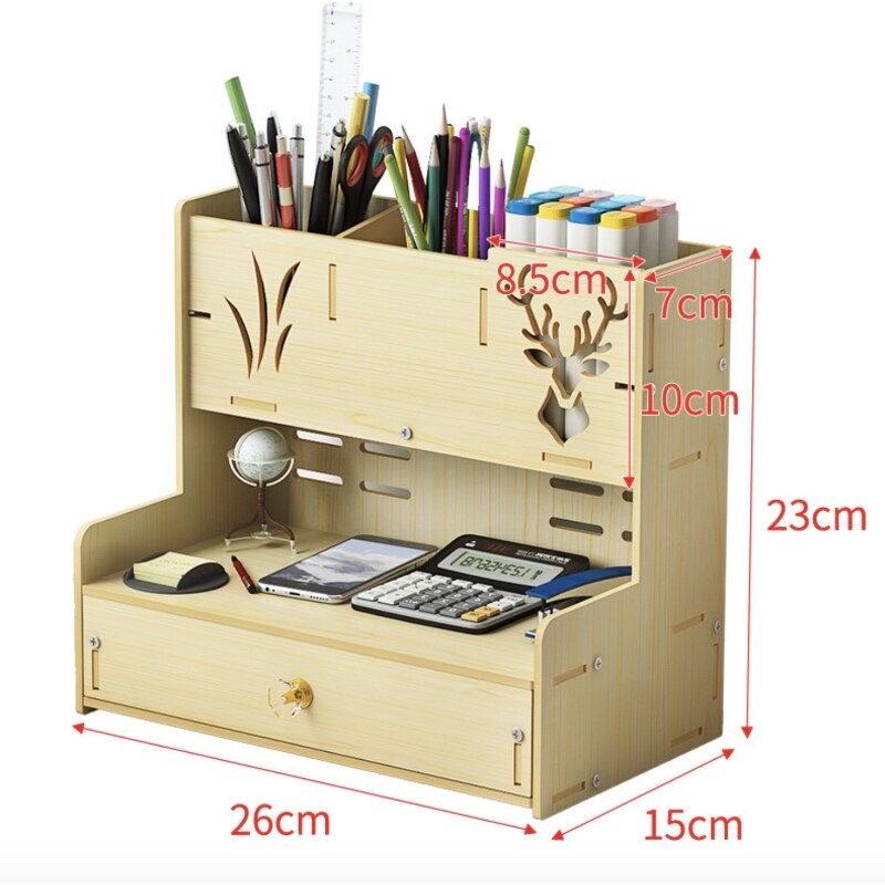 Stylo crayon porte-bois réception bureau apprentissage porte-plume organisateur de bureau support de rangement fournitures de bureau scolaire GG113: 013