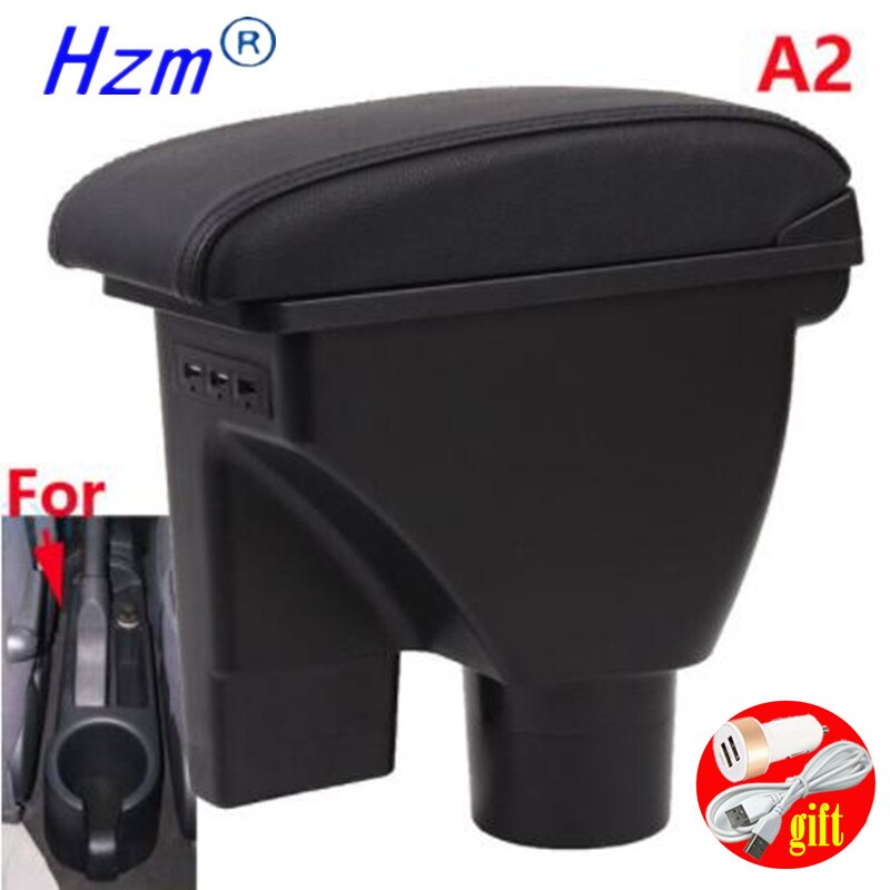 Dla HYUNDAI Getz podłokietnik części robić modernizacji dedykowany podłokietnik samochdoowy centrum pudełko robić przechowywania samochód akcesoria zespół USB łatwy w instalacji: A2 czarny skórzany