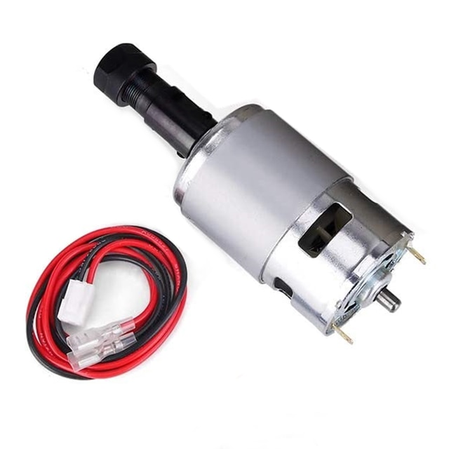 775 dc motor 12v-24v 20000 rpm mini elmotor dobbelt kugleleje stort drejningsmoment høj effekt motor til gør-det-selv dele 3018 maskine: Spindelsæt