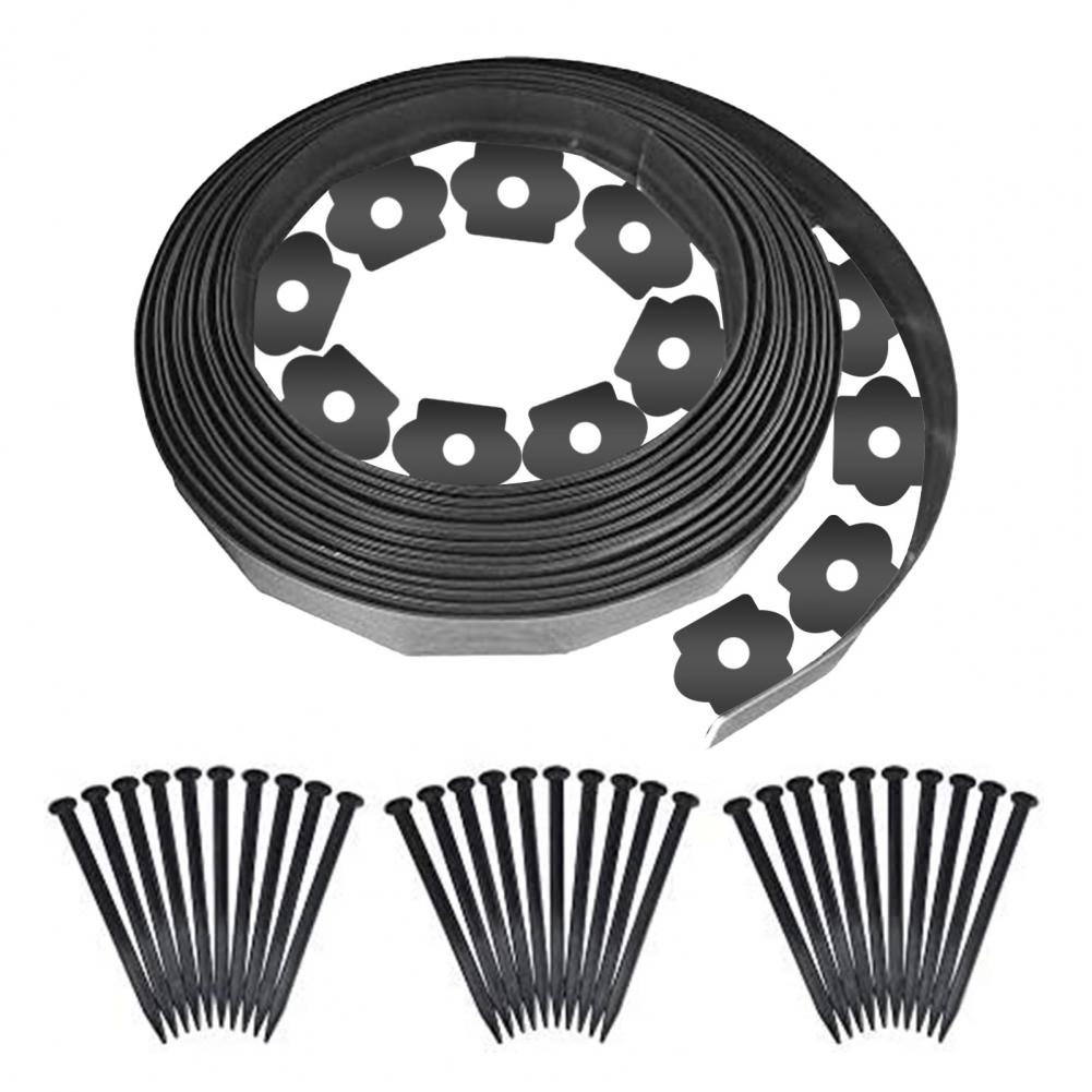 Fixed Garden Barrier Lawn Landscape Edging No Dig Flexible Plastic Weather Resistant Garden Paths Border for Garden Decoration