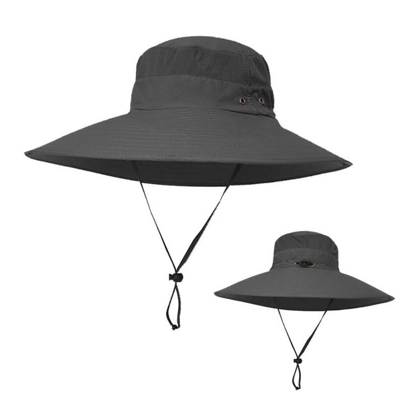 Gorro de pesca de verano para hombre, sombrero de pesca grande para exteriores, protección solar transpirable contra rayos UV, gorro de Sol para pescar