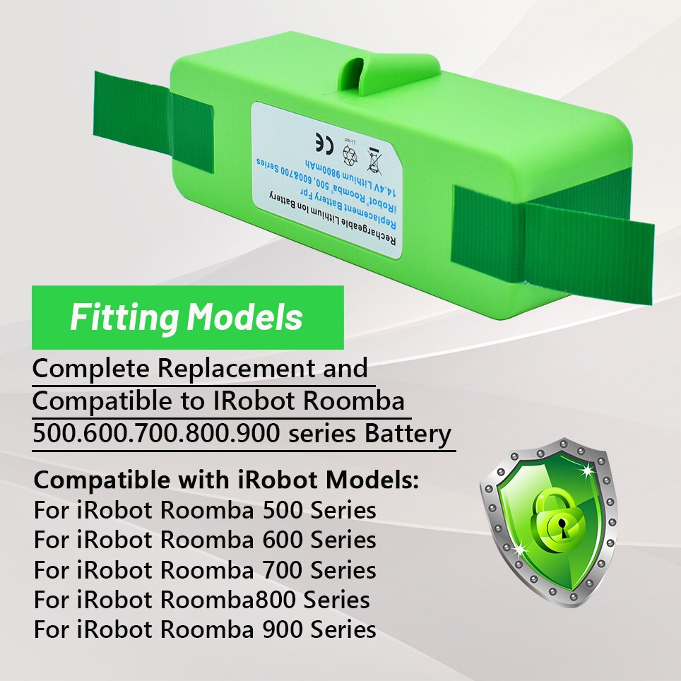 14.4v 4.8ah/6.8ah/9.8ah/  -lithium-akku für irobot 880 500 600 700 800 serie 560 620 650 700 770 780