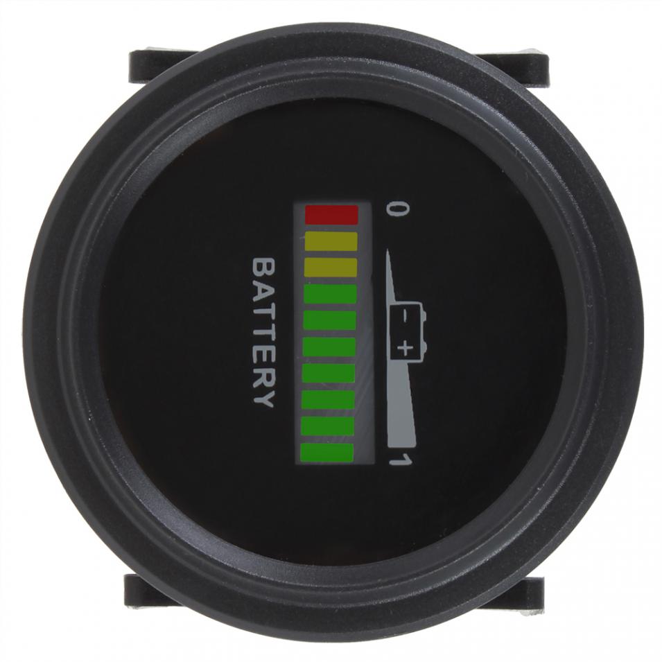 12/24V 36V 48/72V Universal Three-color LED lights Battery Indicator Charge Status Meter Gauge Auto Battery Capacity Tester
