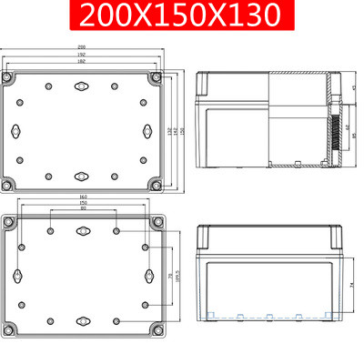Outdoor Waterproof Case Enclosure Electronic ip67 Project Instrument Case Electrical Project Box ABS Outdoor Junction Box: SKY BLUE
