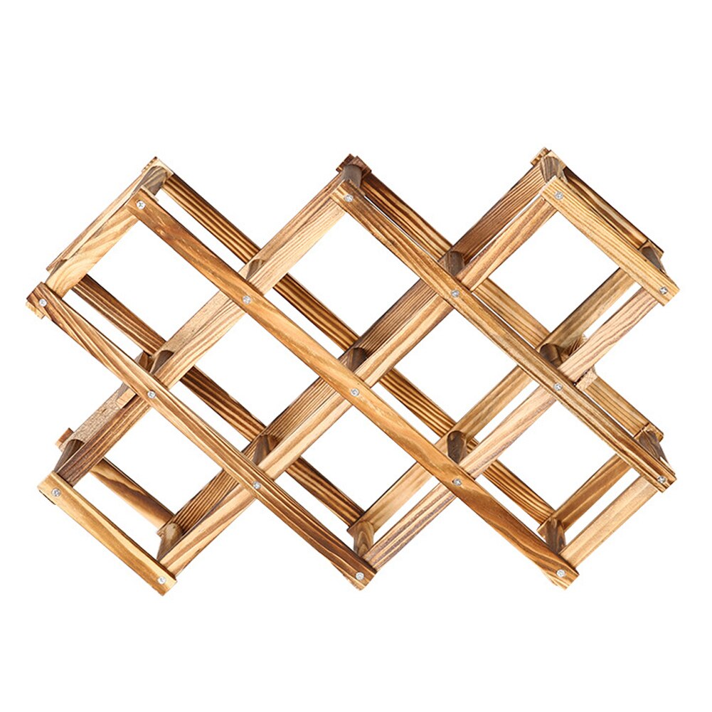 Wine Racks Collapsible Wooden Wine racks bottle cabinet stand Holders wood shelf organizer storage for retro display cabinet: 10bottles-Retro