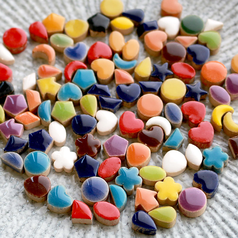 Azulejos de mosaico de porcelana de 50g, manualidades DIY, azulejos de cerámica, materiales para hacer mosaicos, piezas de hobby, artesanías a granel: Oro