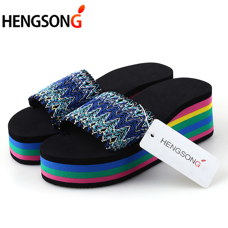 Women Beach Sandals Summer Beach Shoes Woman Wave Print Water Shoes Woman Outdoor Sandals Sneakers