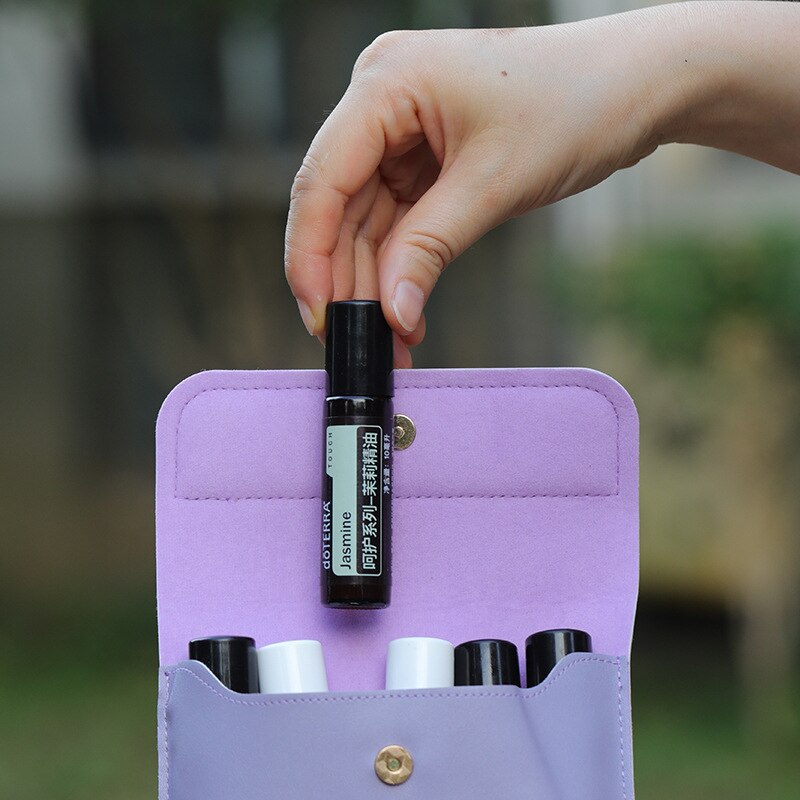 6 fack för förvaring av eterisk olja för doterra young living 5/10/15ml researomterapiförvaringsväska flaskorganisatör