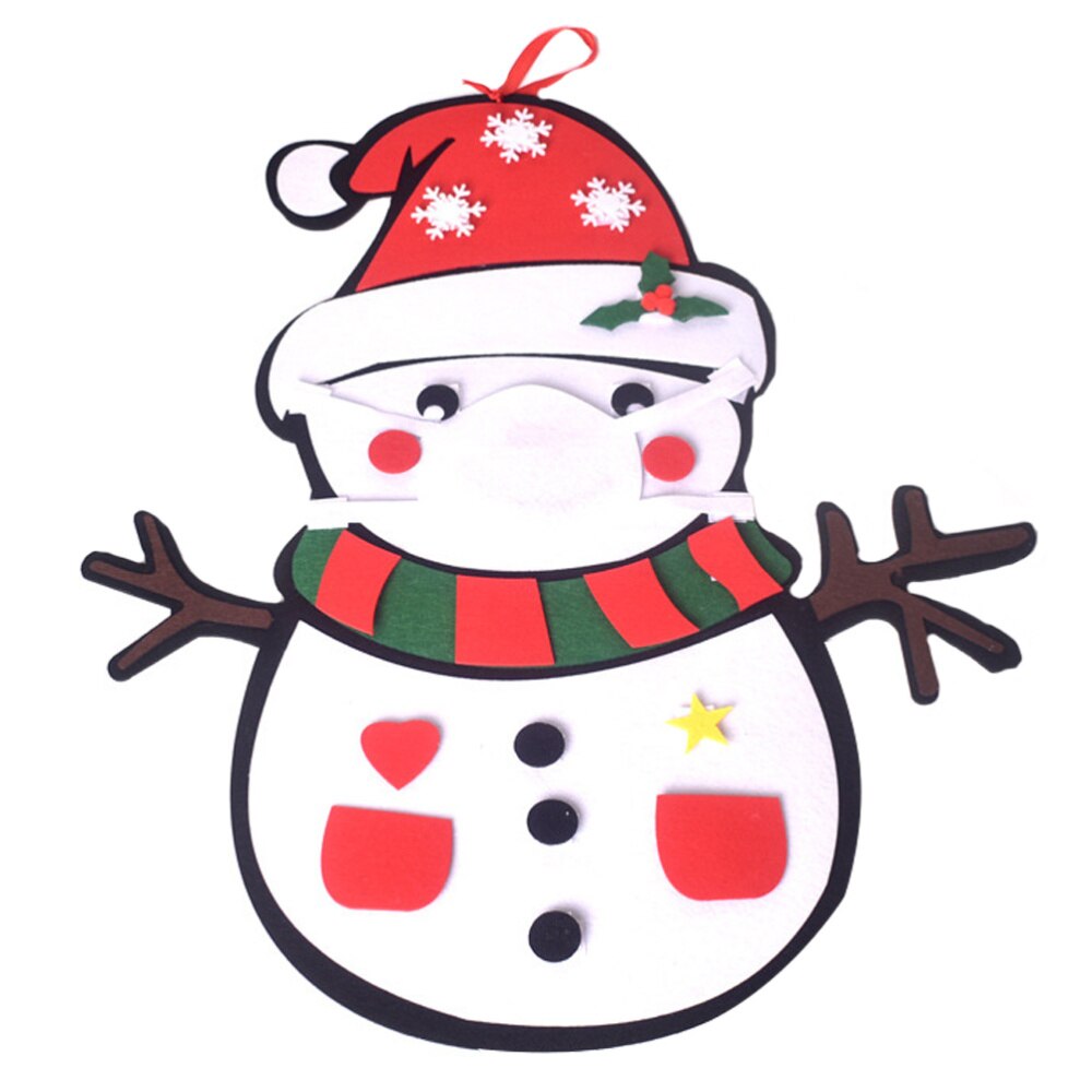 1Pc Handcraft Opknoping Ornament Mooie Voelde Kerst Xmas Decor Xmas Hanger Sneeuwpop Craft Voor Kids Kerst Thuis