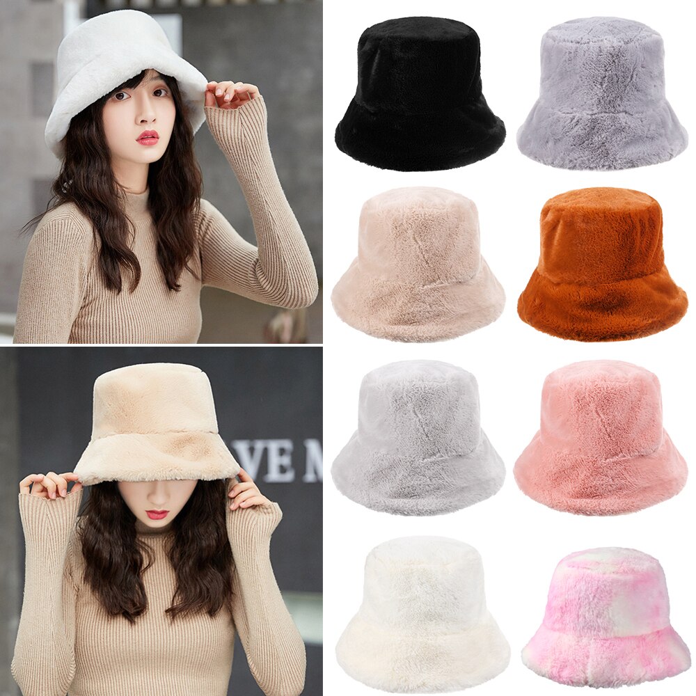 Chapeau Cloche Hiver Fausse Fourrure - Bob Peluche Femme - Chapeau Pêcheur Doux Et Chaud - Style Hiver Élégant