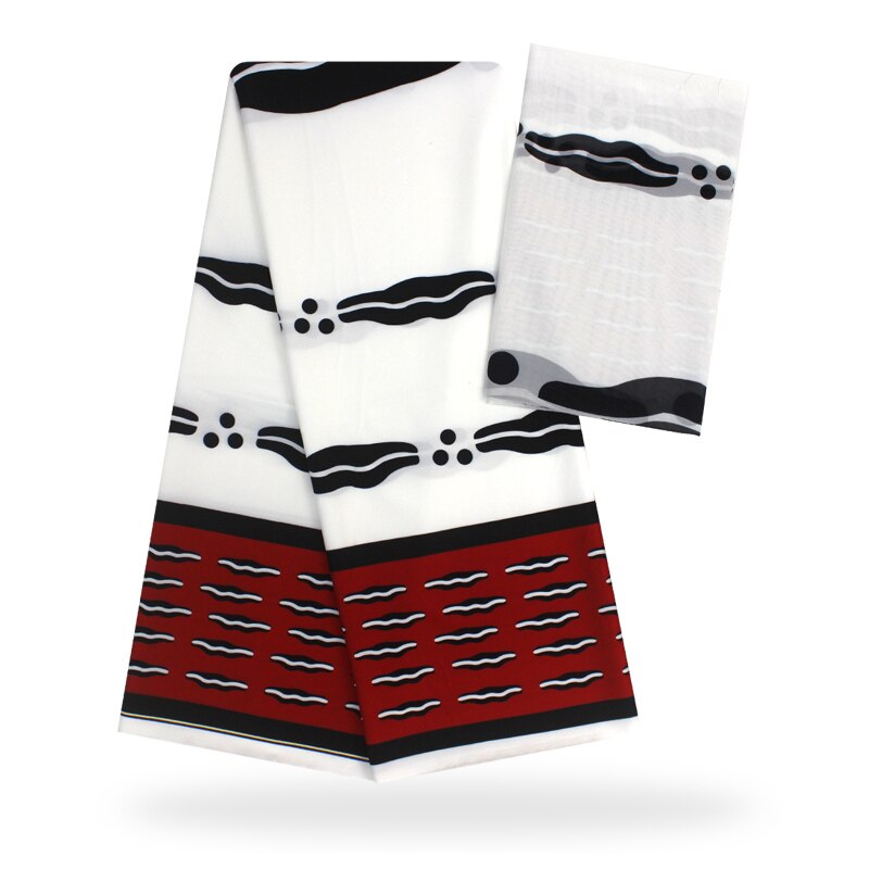 ! 2yards chiffon + 4yards real silk soft material lady african nigerian wedding dress garment ankara real silk fabric: YJ850805s403