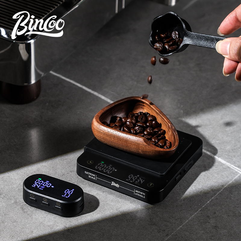 Bincoo professionele koffieweegschaal met draadloos display Elektronische weegschaal Keukenweegschaal Koffiebonen wegen Gesplitst scherm