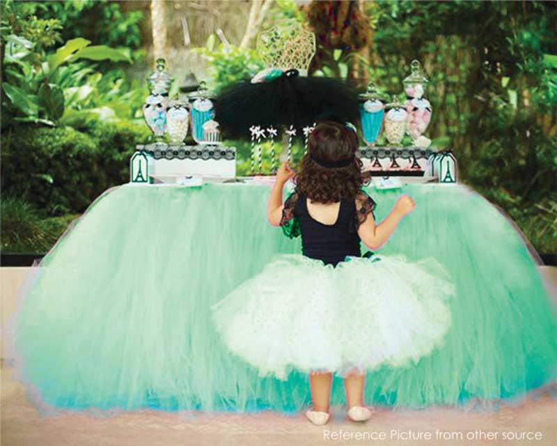 Wedding Party Tutu Table Skirt Tableware Cloth Baby Shower Party Home Decor Table Skirting Birthday Party 100x80cm: 2