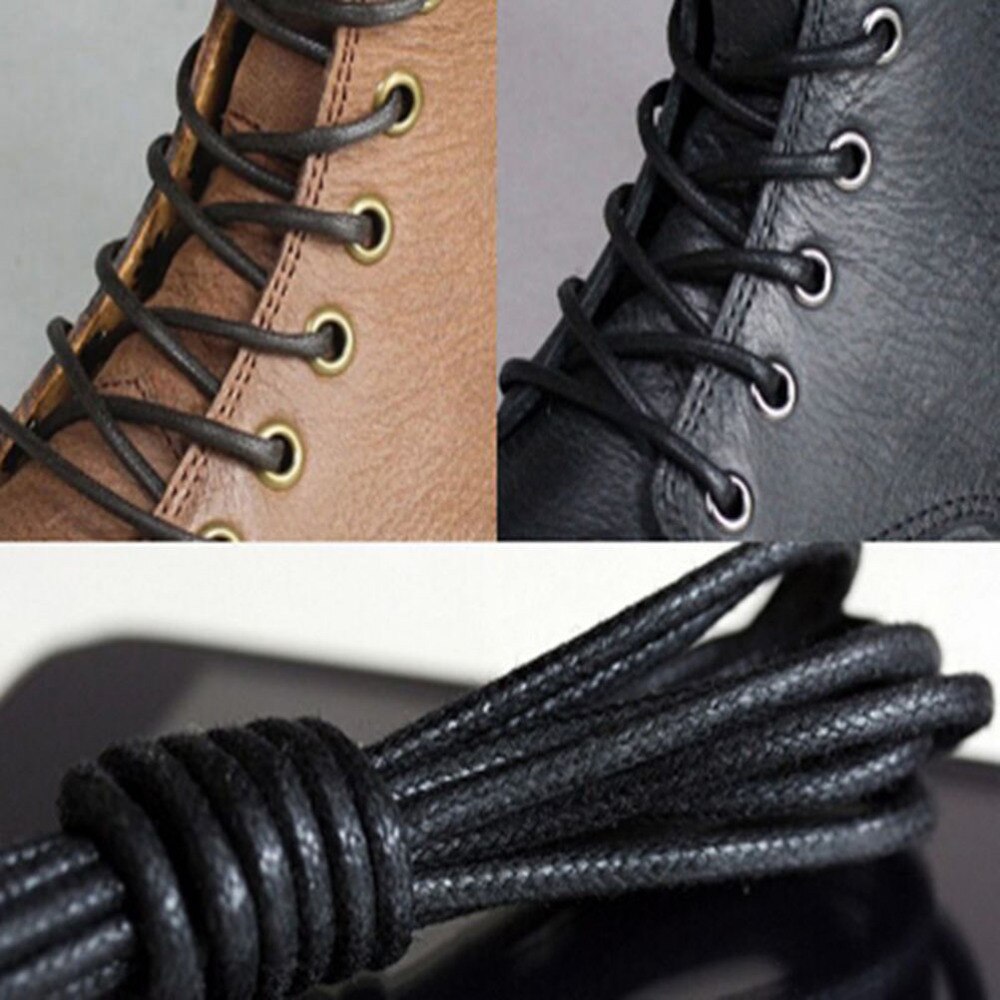 Velishy Shoelaces Waterproof Leather Shoes Laces Round Shape Fine Rope White Black Red Blue Purple Brown Shoelaces