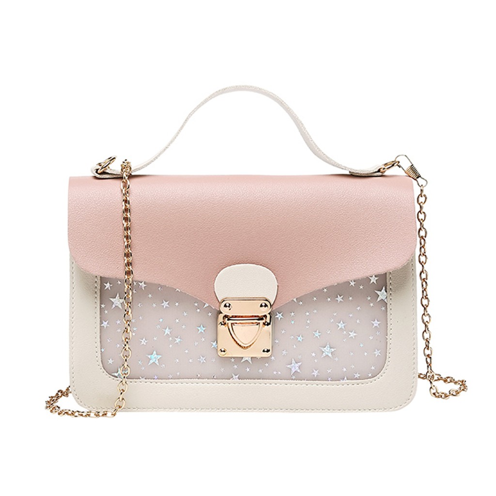 Vrouwen Mini Kleine Vierkante Verpakking Schoudertas Mode Ster Sequin Messenger Crossbody Tas Clutch Portemonnee Handtassen Sac