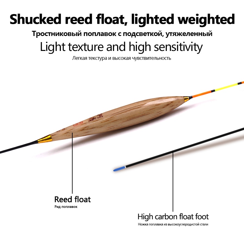 1PC Reed Fishing Float+1 Bag Hook+1 Buoy Holder Deep Water Bobber Fresh Water Buoy Carp Fishing Sensitive Float Tool Accessories