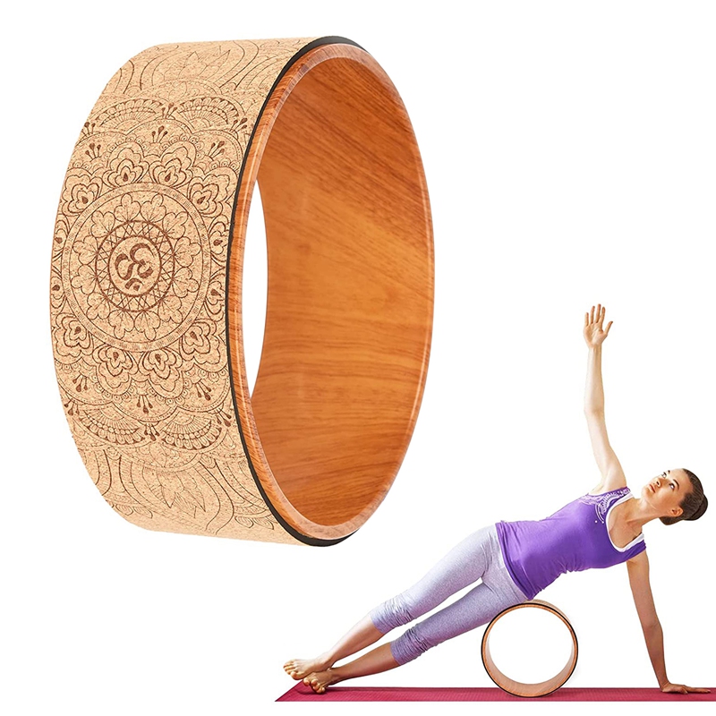 Roue arrière de Yoga en liège, pour étirements, flexibilité, courbures arrière, en bois