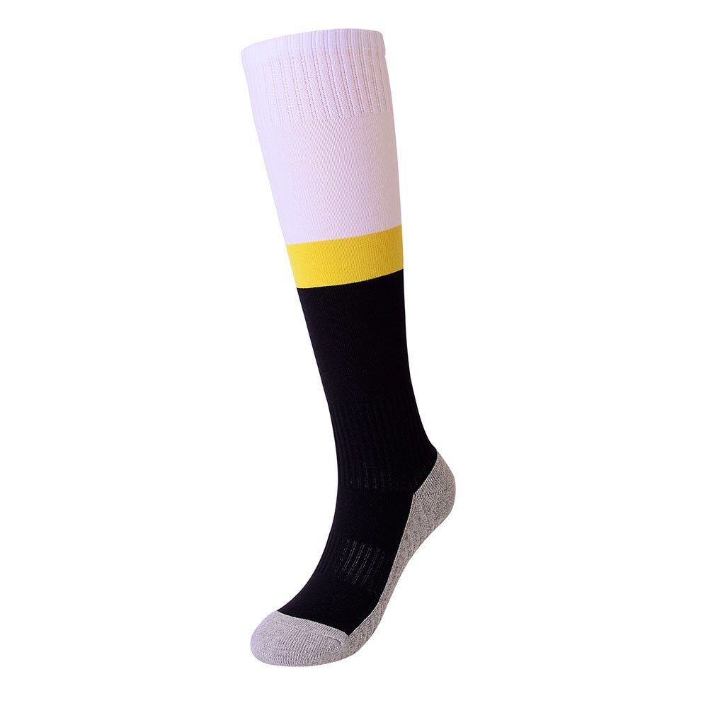 Høye elastiske sokker absorberende ungdomsfotballsokker leggbeskyttelse fotballsokker sport snowboard sykling ski fotballsokker