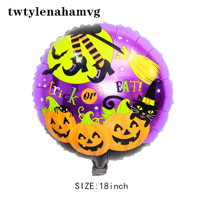 Couleur Mini taille Halloween dessin animé modèle 18 pouces rond feuille d'aluminium ballon préféré des enfants fête décoration jouet