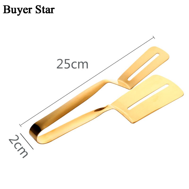 1pc madtang i rustfrit stål stegt fisk pizza bøf clips tang bbq grill tang non-stick grill grill tang køkkenværktøj