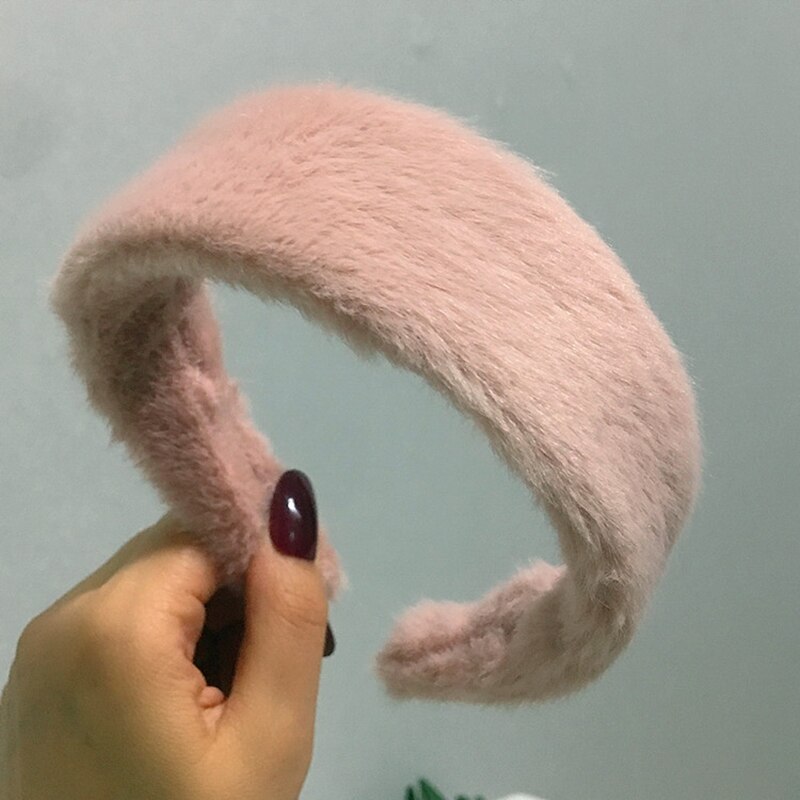 Diadema ancha de piel sintética para mujer