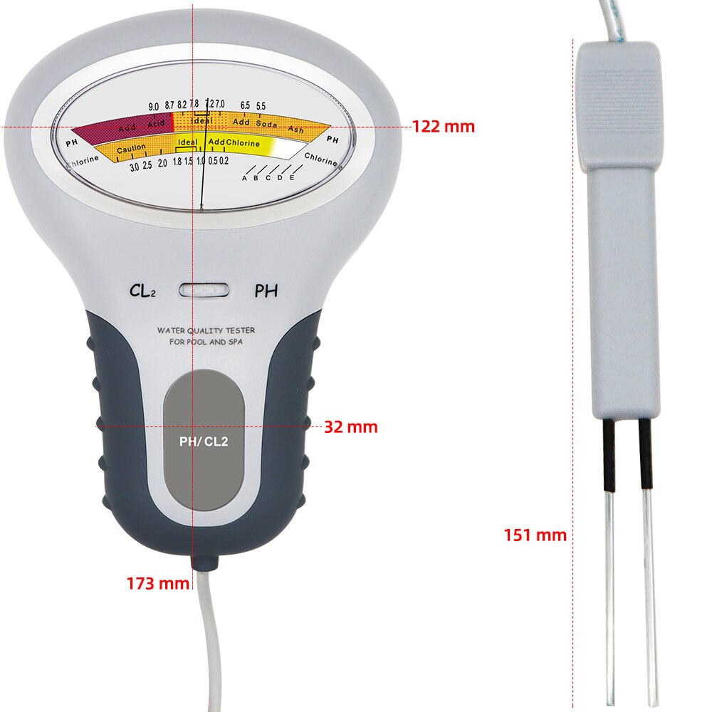 PC-101 Chlor Meter PH Tester PH &Ampere; Chlor 2 in 1 Tester Wasser Prüfung Gerät CL2 Messung Für Schwimmbad Aquarium