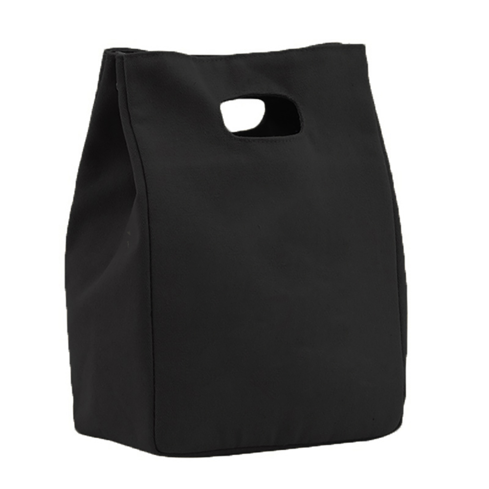 Isolierung Mittagessen Lebensmittel Isolierung Kühler Taschen Magnetische Geschmack Leinwand Tasche Zinn Folie Lebensmittel Taschen Tragbare Multifunktions Drucken Eco Tasche: Schwarz