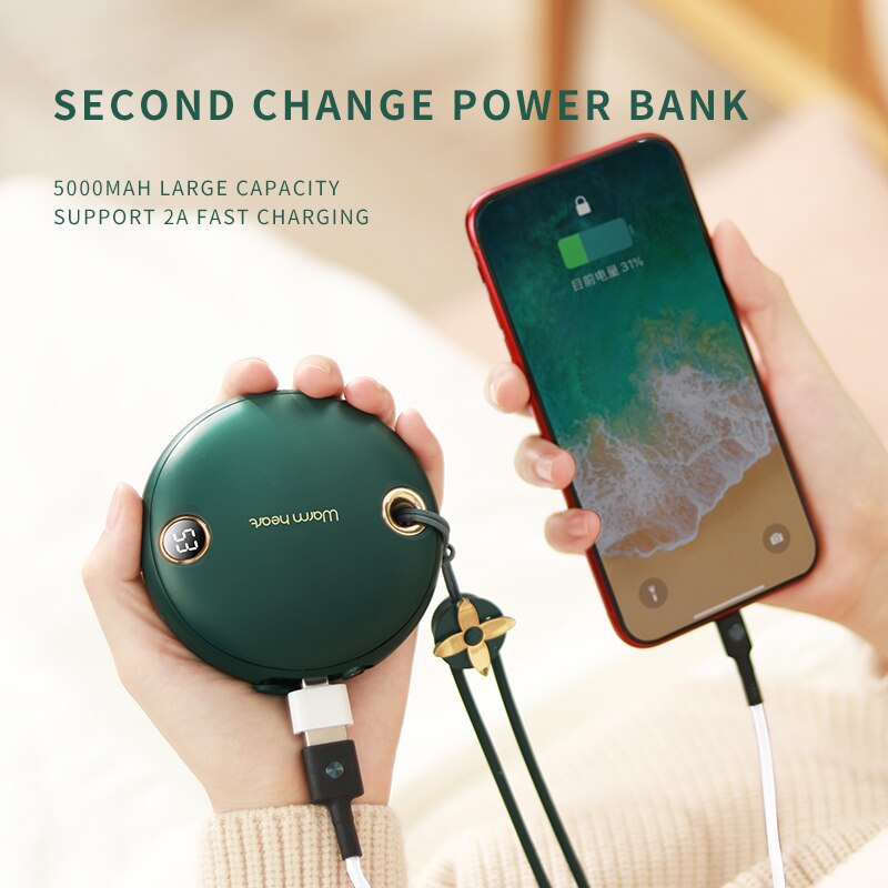 Xiaomi-calentador de manos eléctrico recargable por USB, Mini calentador de bolsillo de larga duración para viaje, para casa inteligente