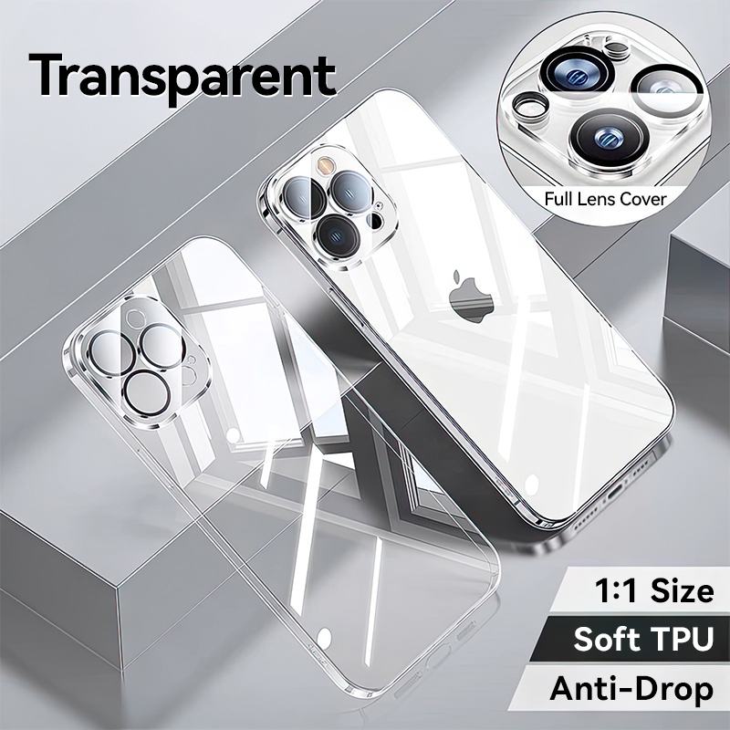 Joyroom Case For iPhone 16 15 14 13 Pro Max Anti Transparent Cover For iPhone 16 Pro Max Soft TPU Case With Len Protection: Denim / Beige