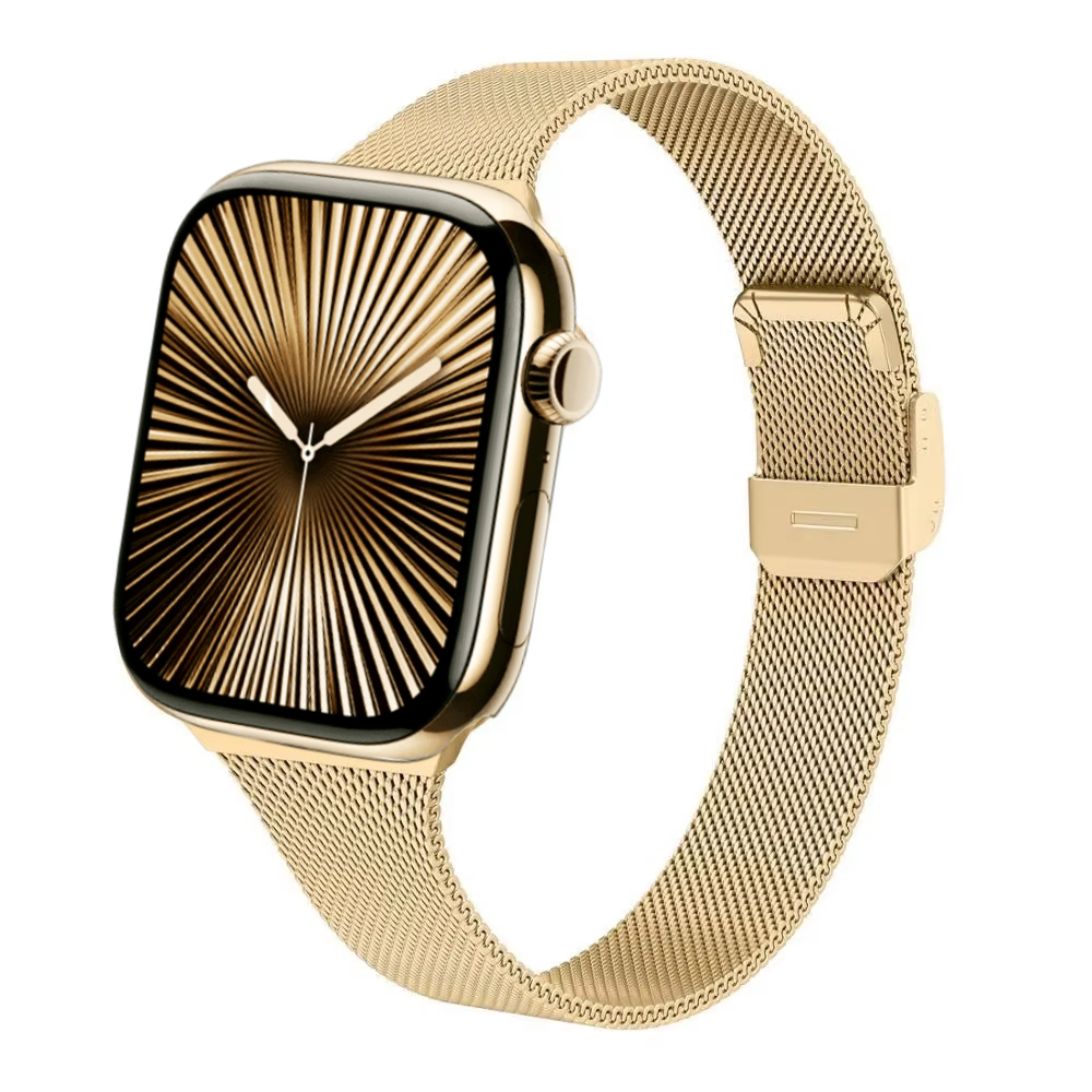 Slanke metalen horlogeband voor Apple Watch 10 42 mm 46 mm 9 8 7 41 mm 45 mm 6 5 4 SE 40 mm 44 mm Milanese polsband voor Iwatch Ultra 49 mm: BLACK WHITE / 19mm