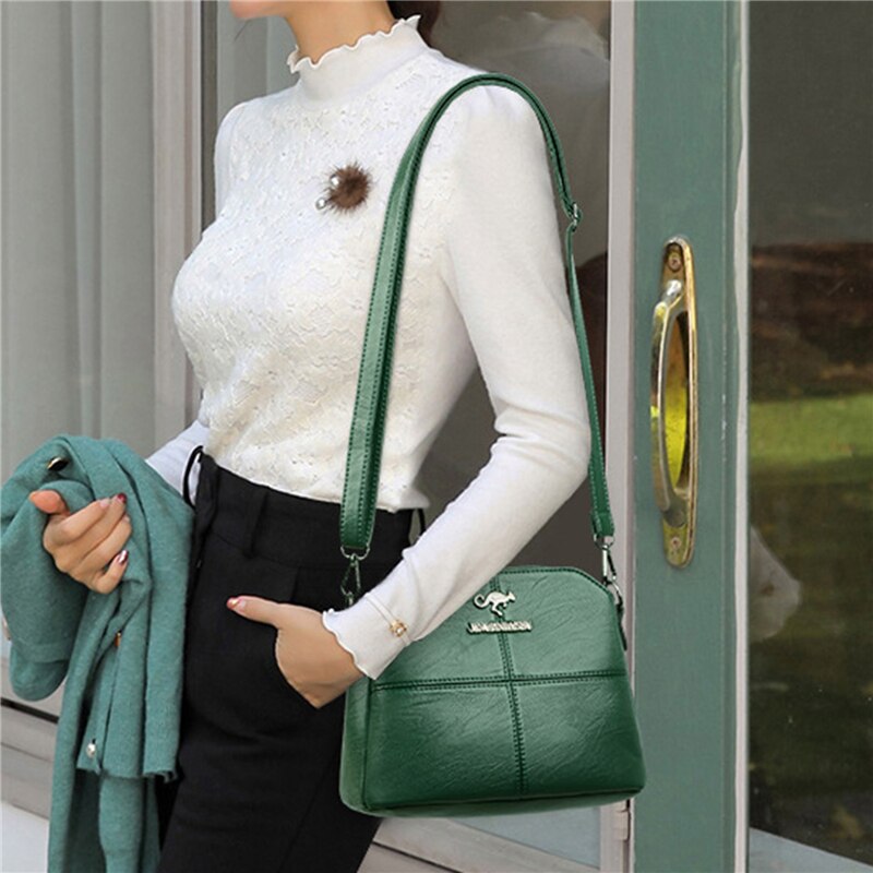 Soft Leather Middle-aged Mother Shoulder Bag All-match Casual Diagonal Bag High Capacity Women PU Handbag