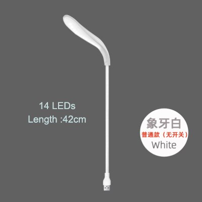 Mini Flexible Bendable USB Fan and USB LED Light Lamp USB Gadgets hand fan night light For Power Bank PC for Laptop: White 42cm