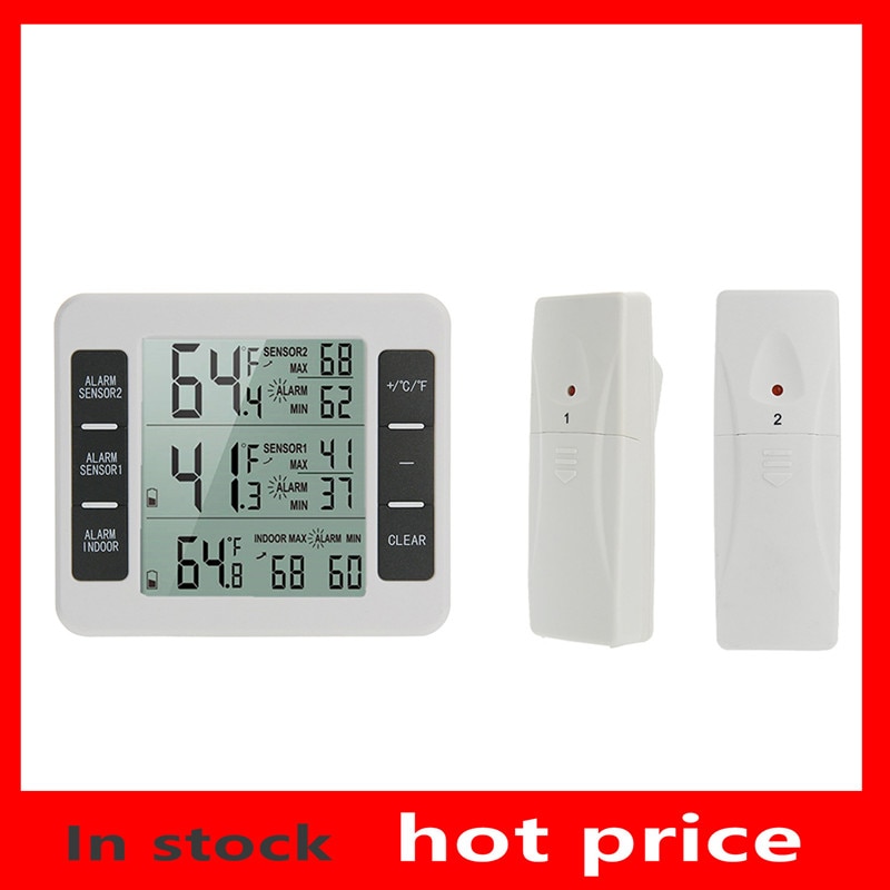 Home Wireless Indoor Outdoor Thermometers Electronic Refrigerator Thermometer Temperature Measuring Device