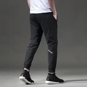 Pantalons de Sport pour hommes, avec poches à fermeture éclair pour entraînement et jogging, football et Fitness: Black / M