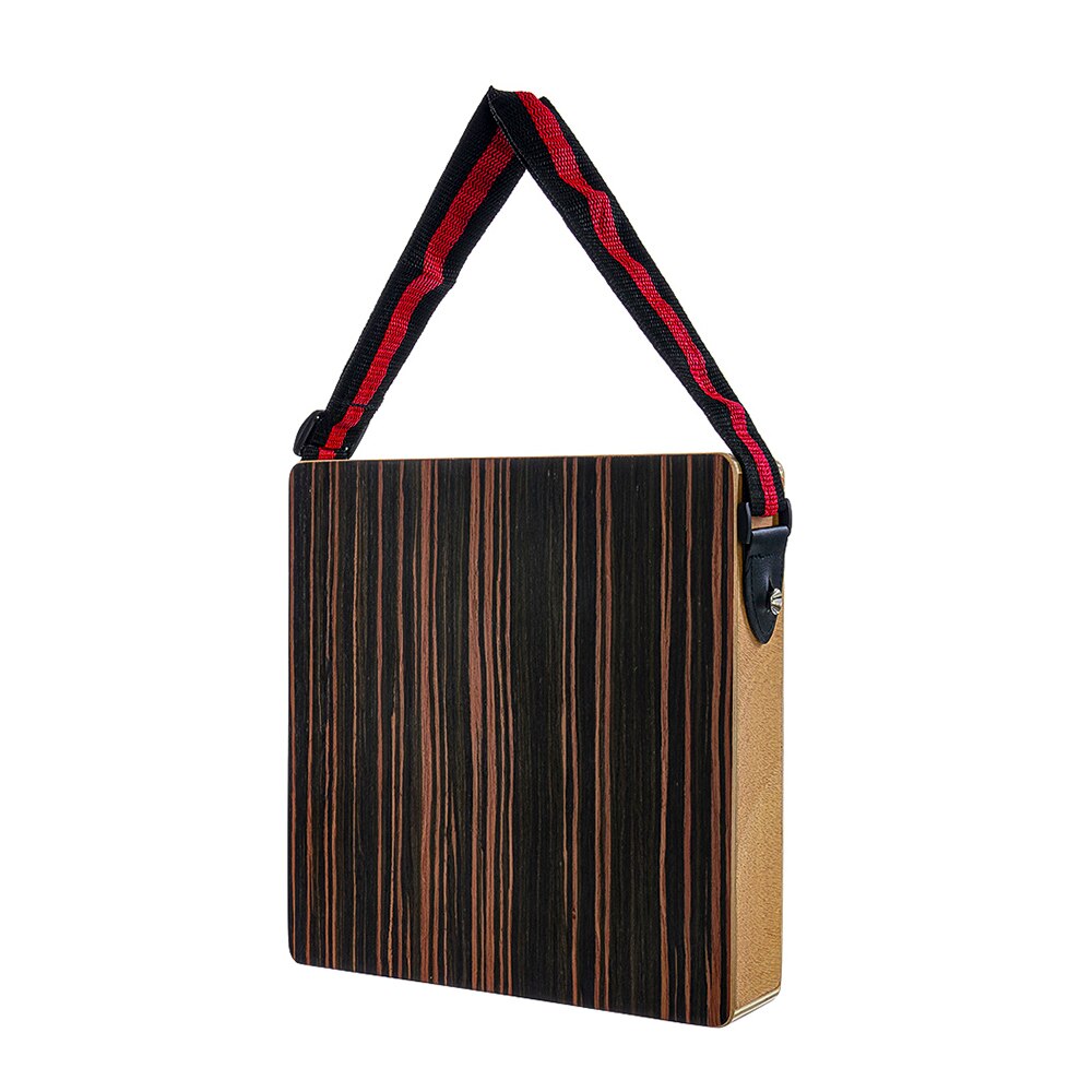 Cajon Boxdrum Reise Trommel Begleitung Musik Boxdrum Schlagzeug Instrument Massivholz Tragbare mit Gurt: Schwarz