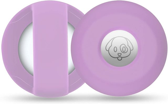 Airtag koiran kaulapantapidike silikoni appl air tag suojakotelo, joka sopii 0.8-1.2 tuuman kissan ja lemmikin kaulapanta renkaaseen: Violetti