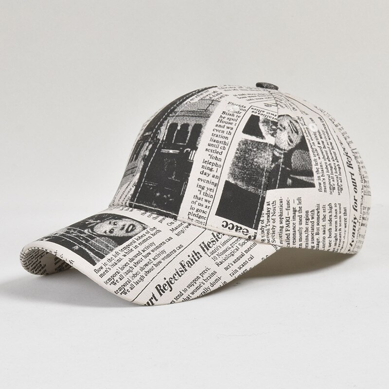 Dames Krant Patroon Multifunctionele Anti-Uv Tennis Baseball Cap Sport Label Hoofddeksels Lente/Zomer Zonnehoed: Khaki