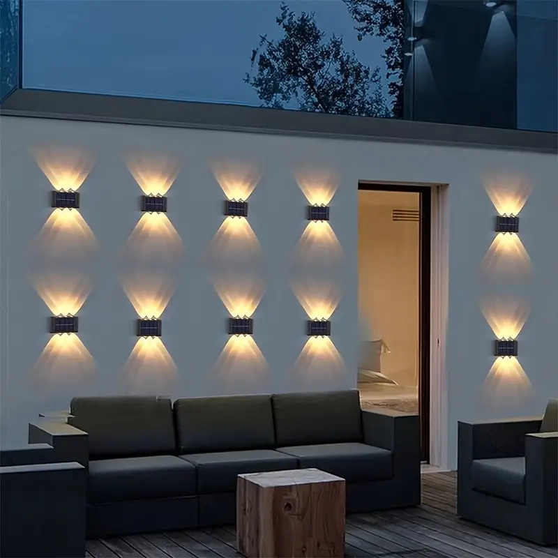 Lámpara Solar de pared para exteriores, luz alimentada por energía Solar impermeable hacia arriba y hacia abajo, ilumina el hogar, jardín, porche, decoración de patio, luz Solar exterior