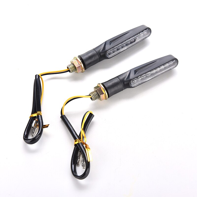 1x luz LED de intermitente negra Universal de motocicleta indicadores ámbar intermitente