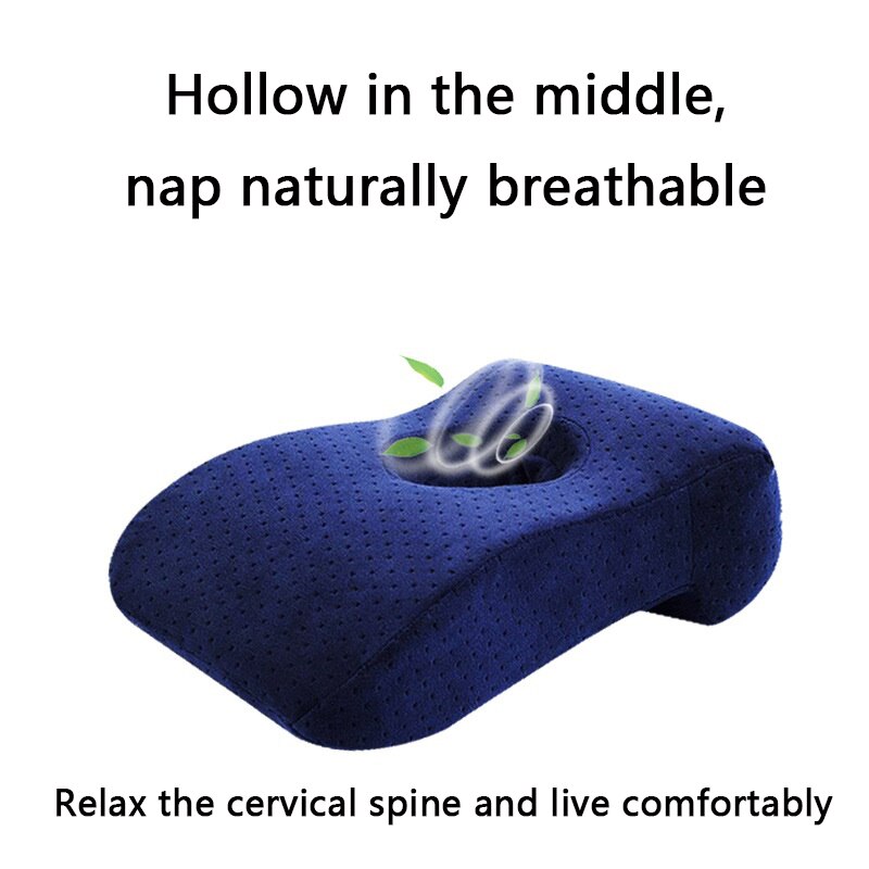 Orthopedics Velvet Fabric Nap Pillow Bamboo Charcoal Memory Foam Comfortable Care Vertebral Office Train Table Nap Pillow