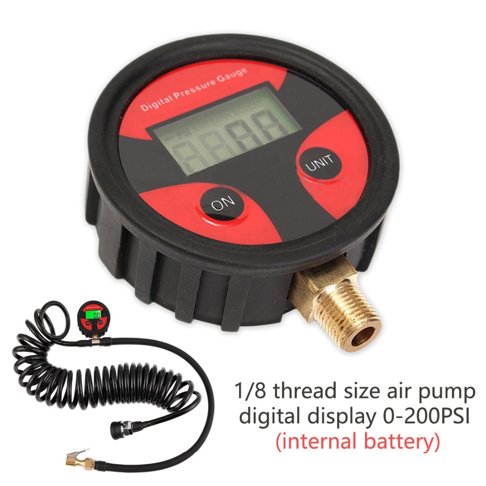 Measuring Instrument 0-200PSI LCD Digital Tyre Tire Air Pressure Gauge Motorcycle Car Truck Bike 1/8NPT Thread