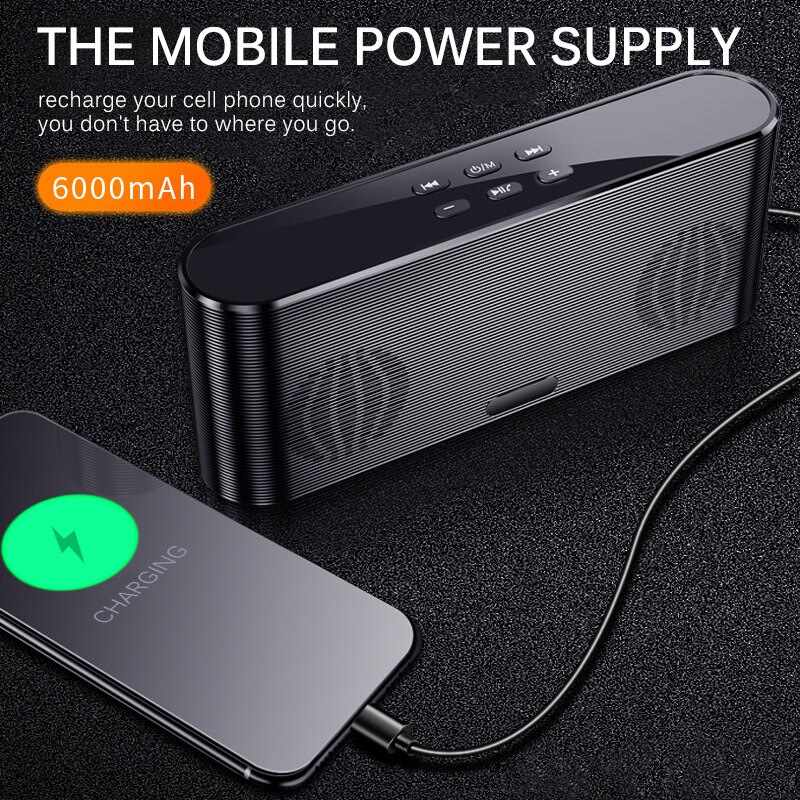 Draagbare bluetooth speaker zware subwoofer 3d stereo muziek surround home kleine stereospeler draadloze speaker met powerbank