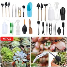 14pcs Garden Planter Kit Succulent Plants Tools Mini Gardening Hand Tool Set for Transplanting Pruning Watering Seedling Tool