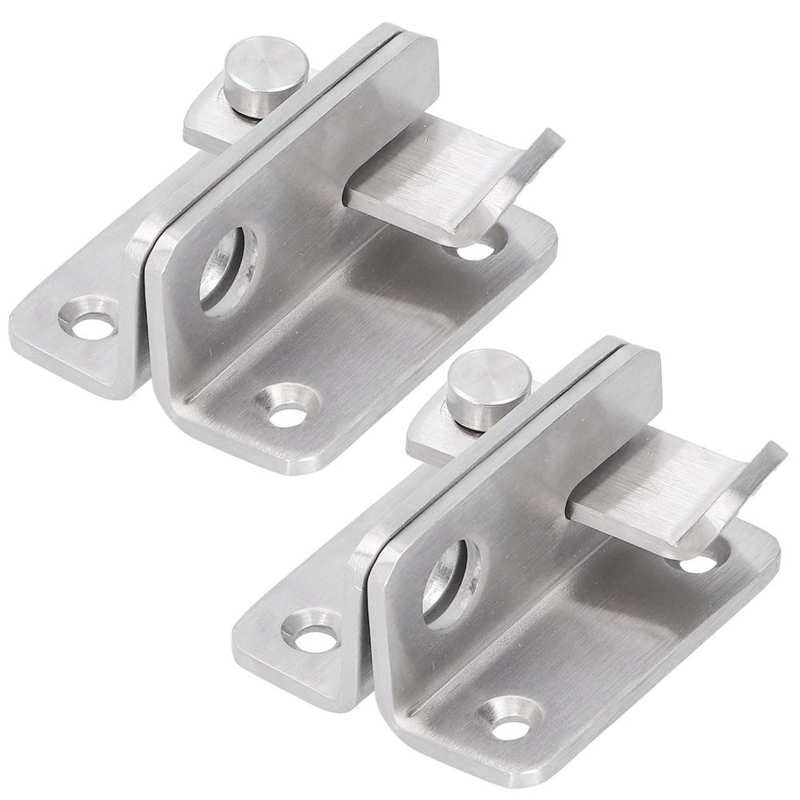 2 Sets Manual Door Bolt Left Open Door Bolt Stainless Steel Punch-Free Bolt Lock Wardrobe Bathroom Door Accessories door lock
