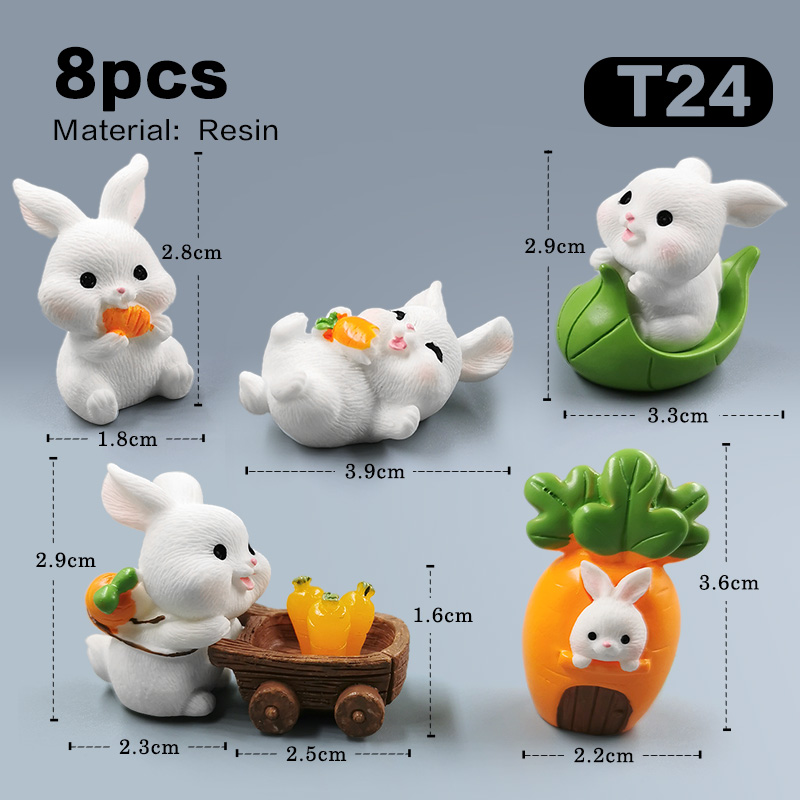 Easter Cute Rabbit Figurine Diy Landscape Home Kawaii Room Decor Miniature Fairy Garden Decoration Accessories Modern: DEEP BLUE