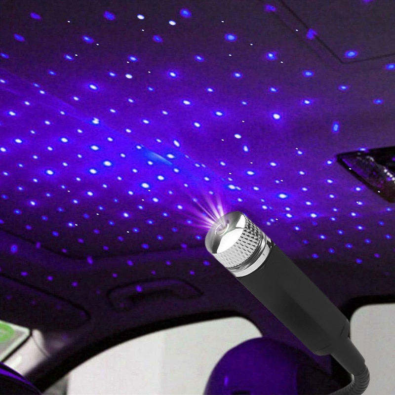 Universal LED Car Roof Star Night Lights Interior Ambient Atmosphere Galaxy Lamp USB Plug Light Decoration Light