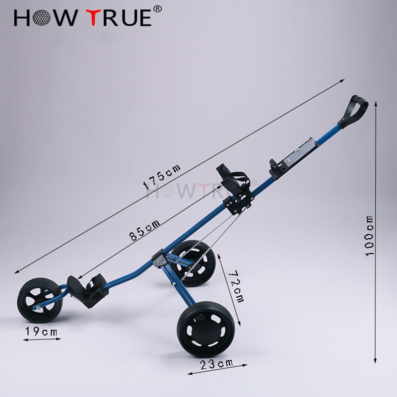 Golf Trolley Pull Cart 3 Wheels Aluminium Alloy Foldable With Brake Voiturettes Quick Assembly Dragging Gadget Galov Bag Trailer