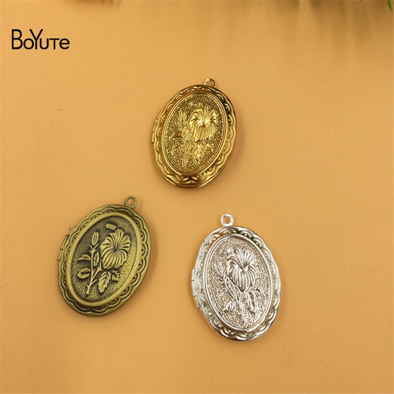 BoYuTe (10 Pieces/Lot) 23*33*5MM Oval Floating Locket Can Insert Photo Locket Pendant Factory Direct