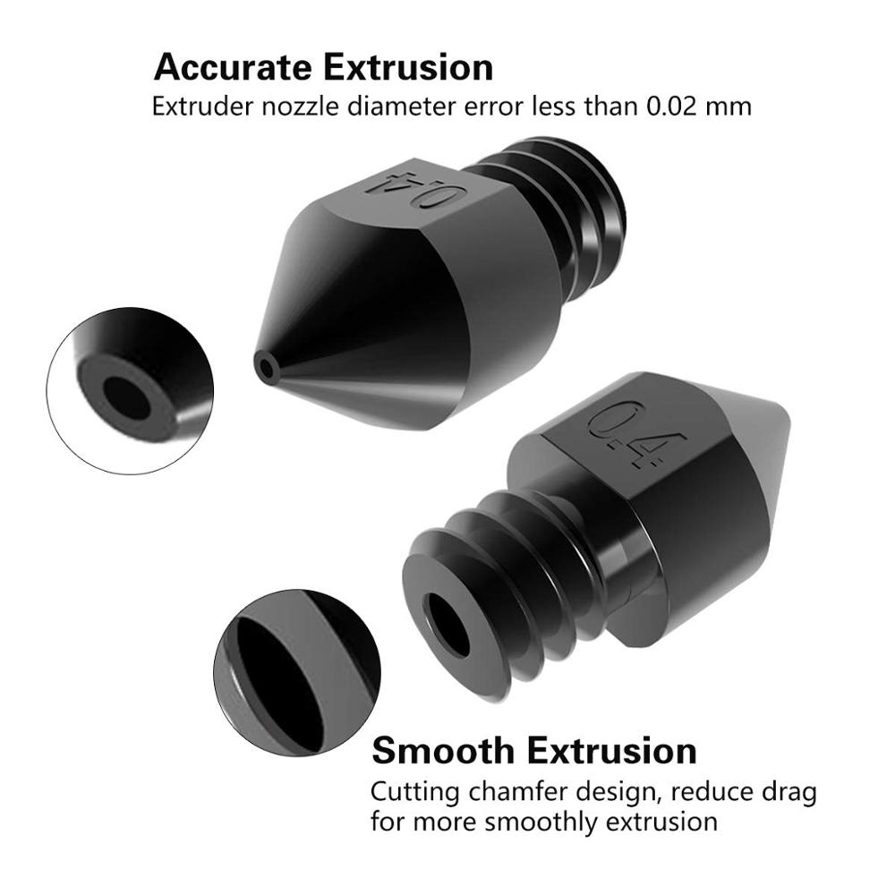 SIMAX3D – outil en acier trempé MK8, buses d'imprimante 3D résistantes aux hautes températures, 0.4mm/1.75mm pour Makerbot Creality CR-10 Ender 3
