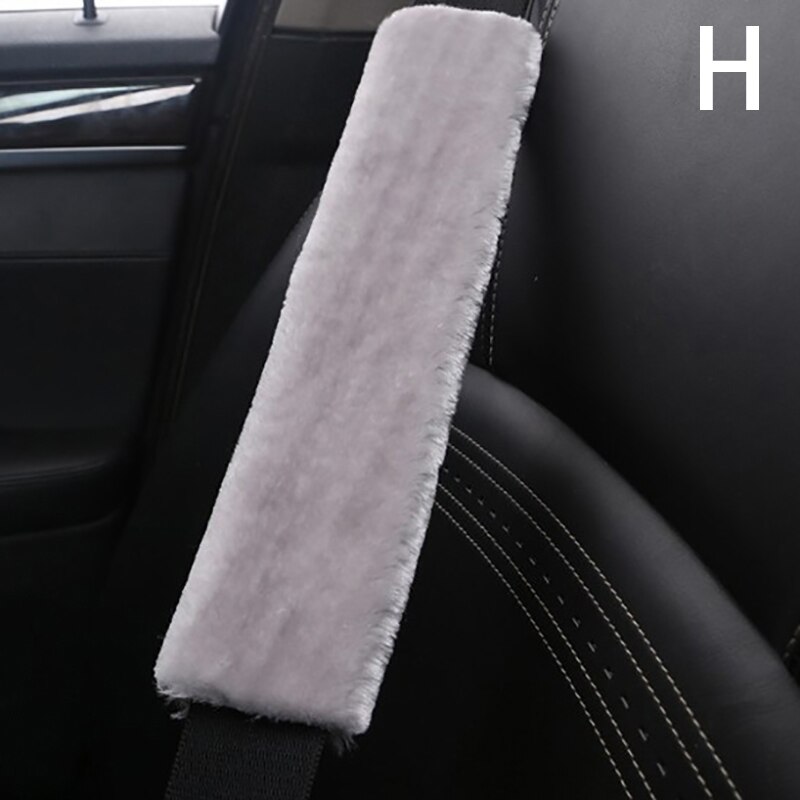 2pcs Soft Car Seatbelt Cover Sheepskin Seat Belt Pillow Pad Seat Belt Safety Strap Cover Shoulder Pads For Bag Car Accessories: H